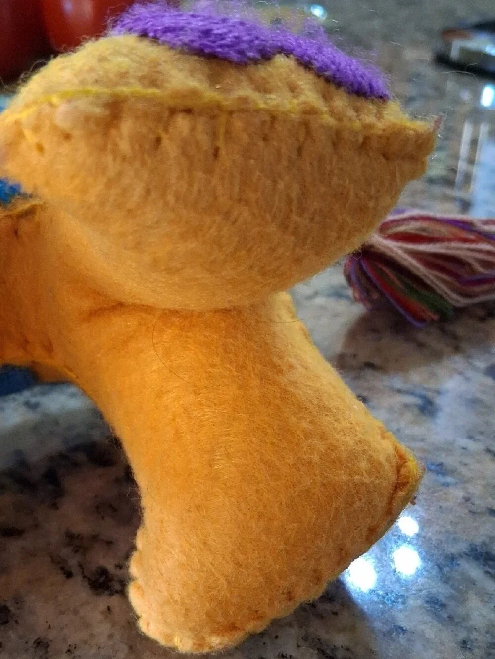Folk Art Handmade Colorful Embroidered Wool Felt Lion Plush  Toy. Collectible.